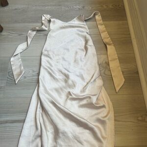 Hello Molly Ivory Satin Backless Dress